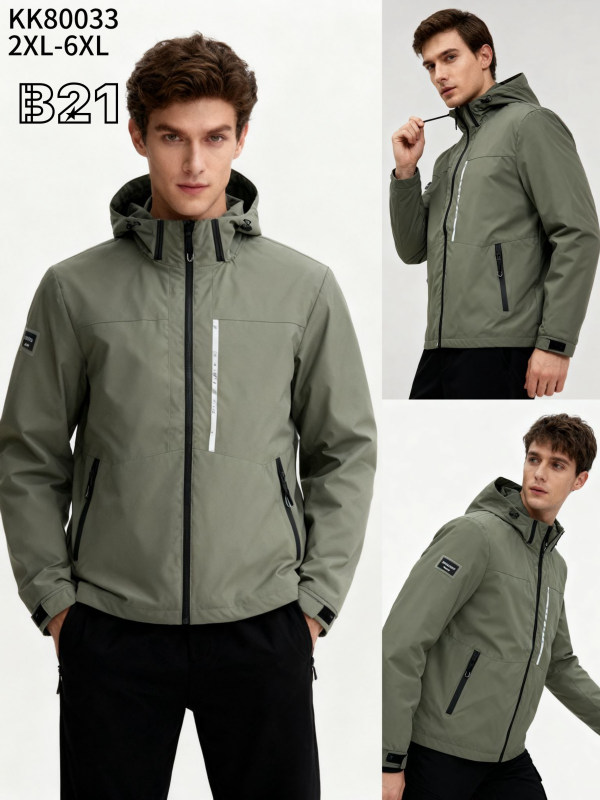 Kurtka męska cienka Roz 2XL-6XL, 1 Kolor Paczka 5 szt